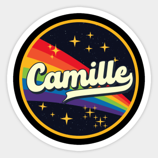 Camille // Rainbow In Space Vintage Style Sticker